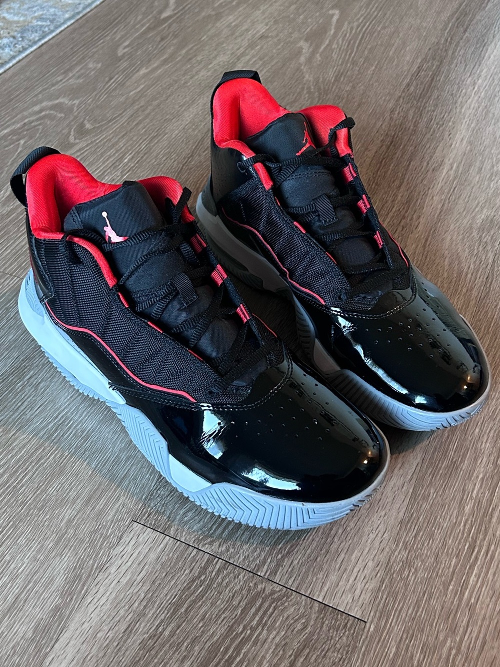Nike Air Jordan Stay Loyal "Patent Bred" Black Red Grey, Men 10.5